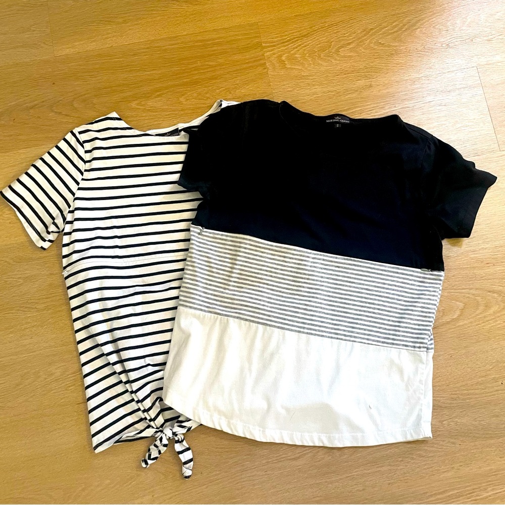 Nursing Queen Brand Short Sleeve Nursing Top Bundle, Size S